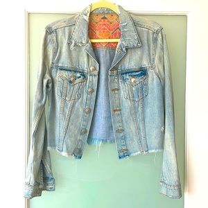 New Free People distressed jean jacket